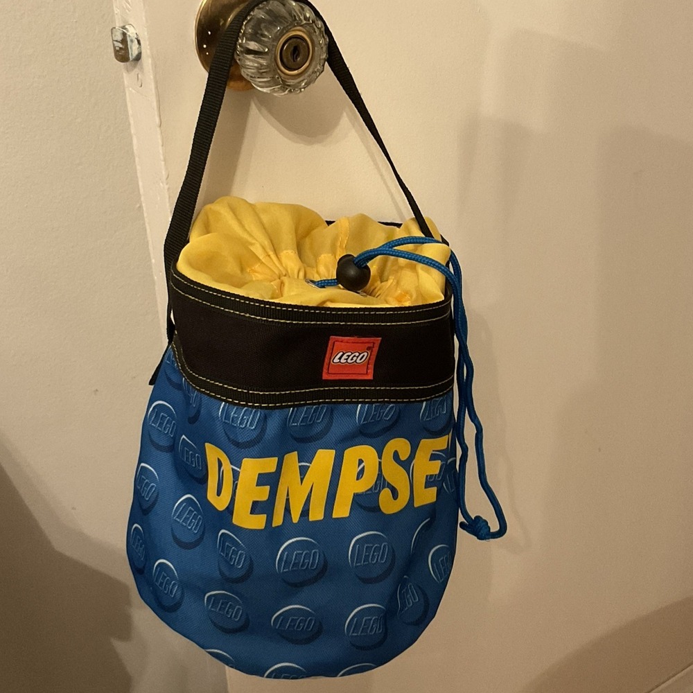 Lego Storage Cinch Bucket Blue Bag Storage Drawstring Carryall Organizer